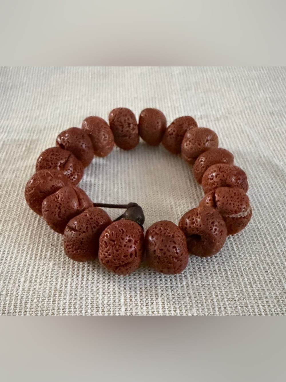 Brown Lava Bead Stretch Bracelet